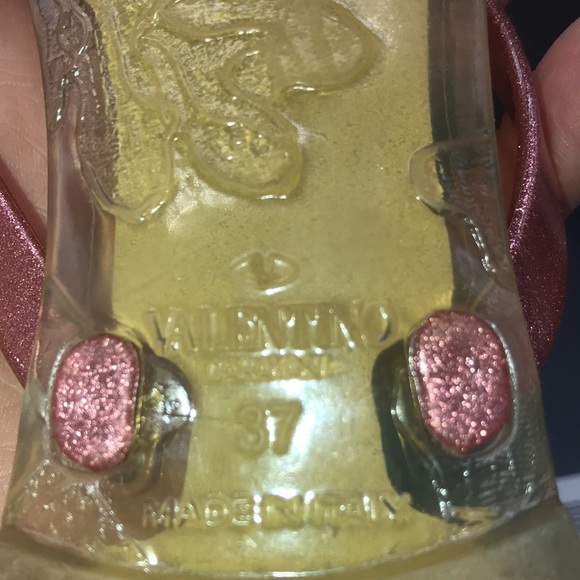 Holiday SALE🎁 Valentino Shimmery Pink Rock studded Sandals - Picture 5 of 5